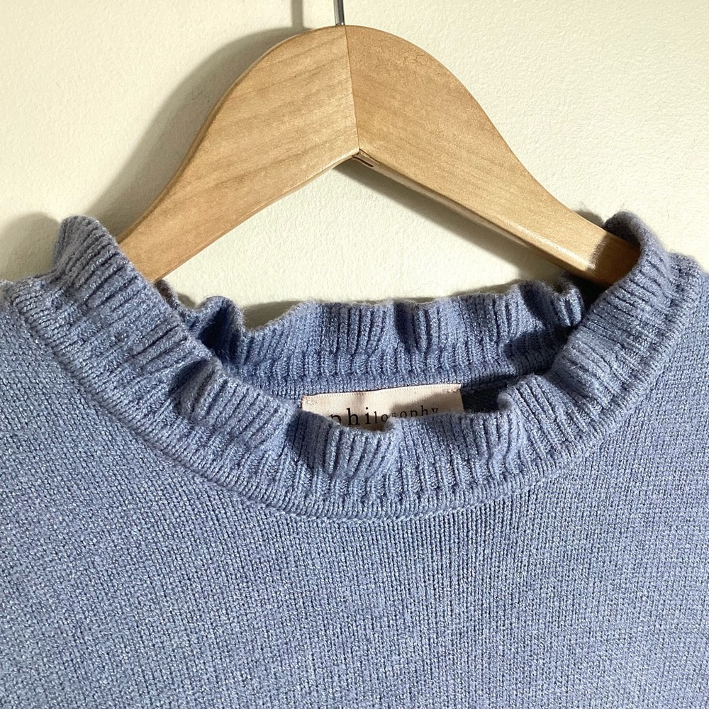 Philosophy Light Blue Ruffle Sweater - Picture 6 of 10